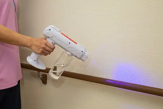 「館内の消毒」の写真