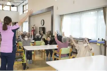 「音楽体操や声をだす活動」の写真